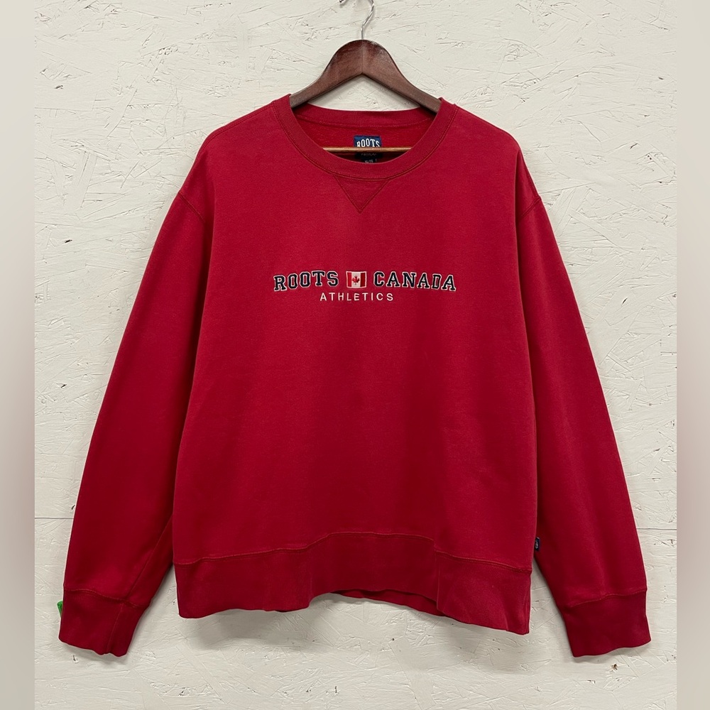 Vintage Roots Canada Embroidered Crewneck Sweatshirt, Size XL, Red